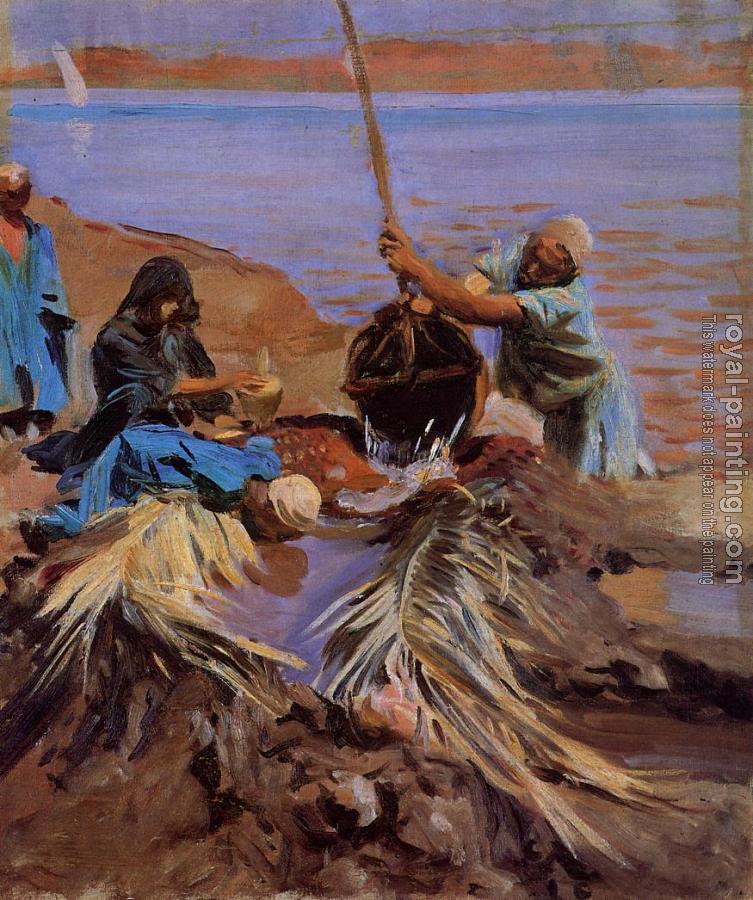 John Singer Sargent : Egyptians Raising Water from the Nile